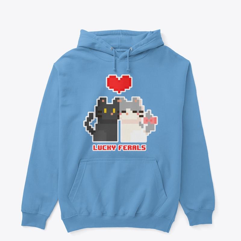 Lucky Ferals 8 Bit Love Video Game Cats