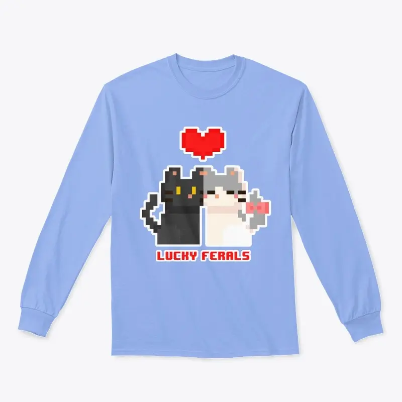 Lucky Ferals 8 Bit Love Video Game Cats