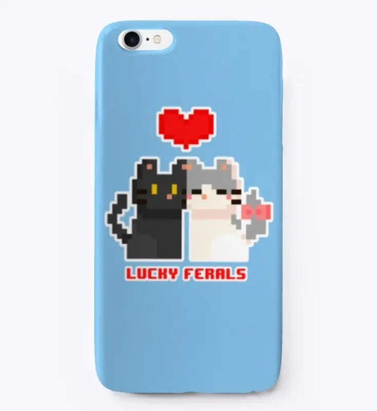 Lucky Ferals 8 Bit Love Video Game Cats