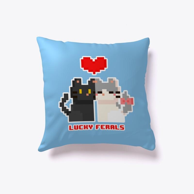 Lucky Ferals 8 Bit Love Video Game Cats